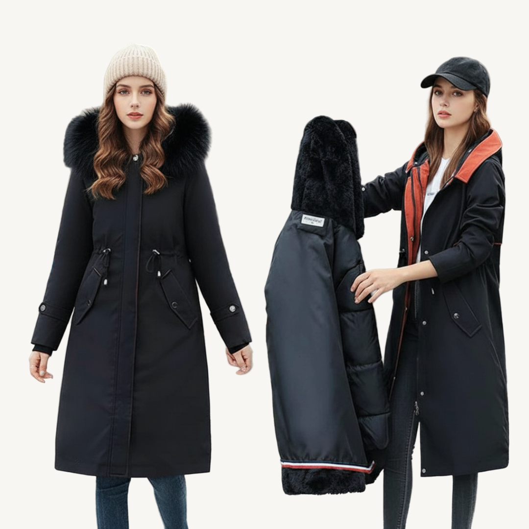Clara Domínguez - Chaqueta de invierno para mujer con capucha y cuello suave