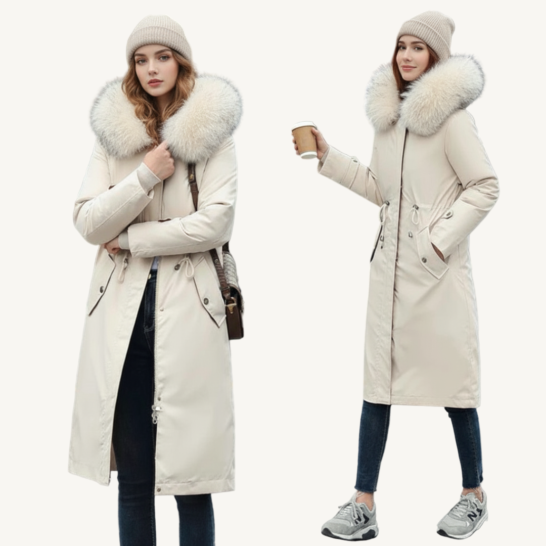Clara Domínguez - Chaqueta de invierno para mujer con capucha y cuello suave