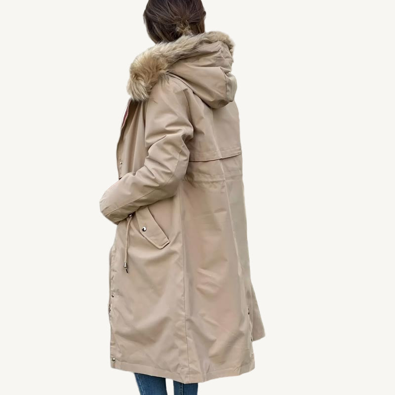 Clara Domínguez - Chaqueta de invierno para mujer con capucha y cuello suave