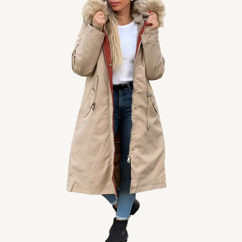 Clara Domínguez - Chaqueta de invierno para mujer con capucha y cuello suave