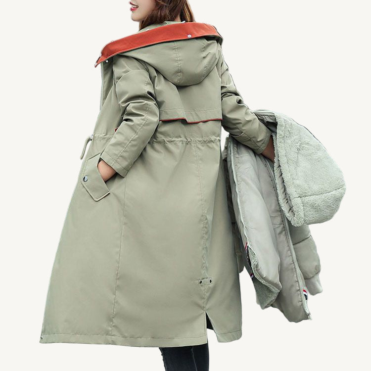 Clara Domínguez - Chaqueta de invierno para mujer con capucha y cuello suave