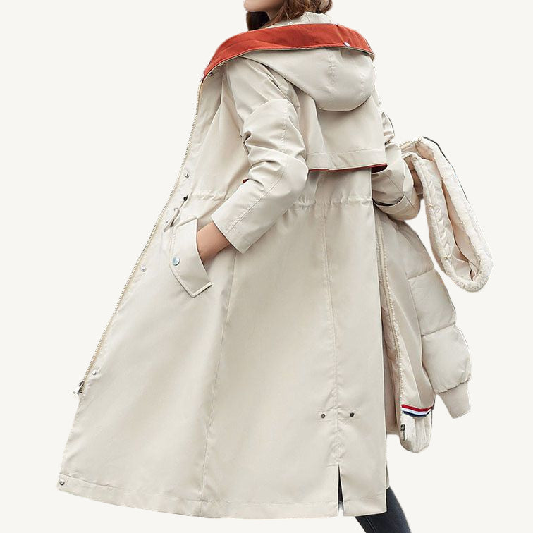 Clara Domínguez - Chaqueta de invierno para mujer con capucha y cuello suave