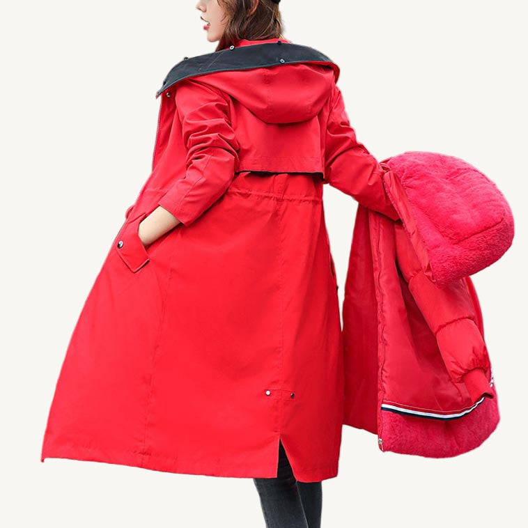 Clara Domínguez - Chaqueta de invierno para mujer con capucha y cuello suave