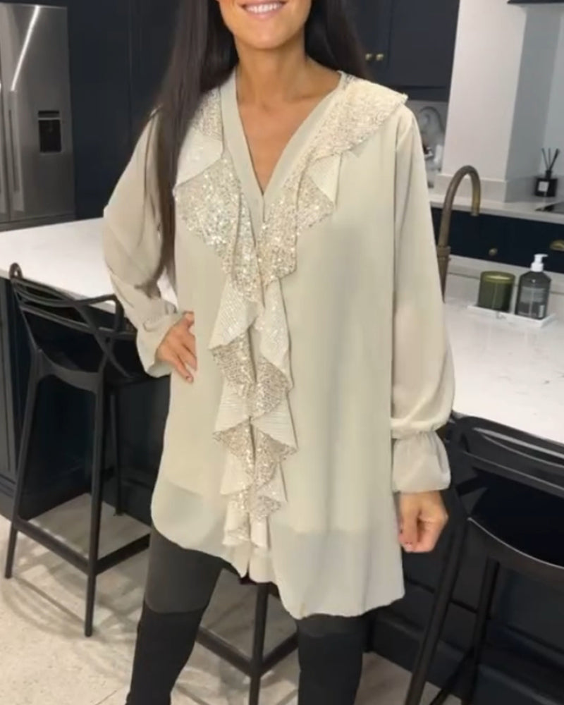 SAVINA | Blusa con volantes y estilo elegante