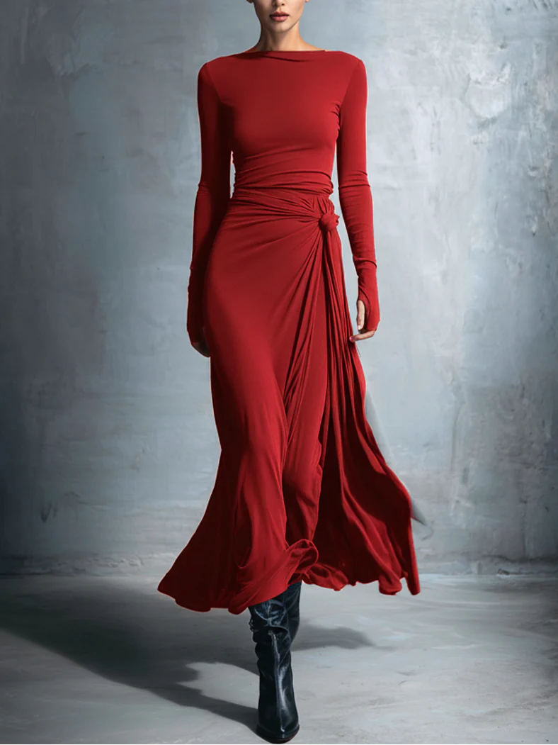 Vittoria | Vestido largo con lazo lateral