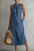 Julia™ | Vestido de denim con encaje retro