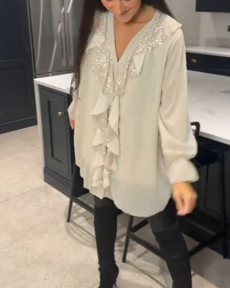 SAVINA | Blusa con volantes y estilo elegante