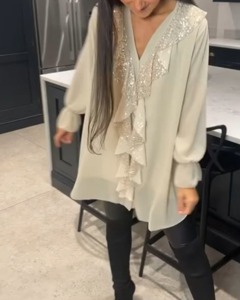 SAVINA | Blusa con volantes y estilo elegante