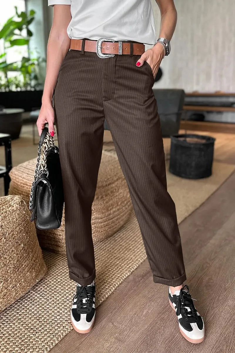 MATHILDA | PANTALONES ELEGANTE Y FLATTERING CON RAYAS