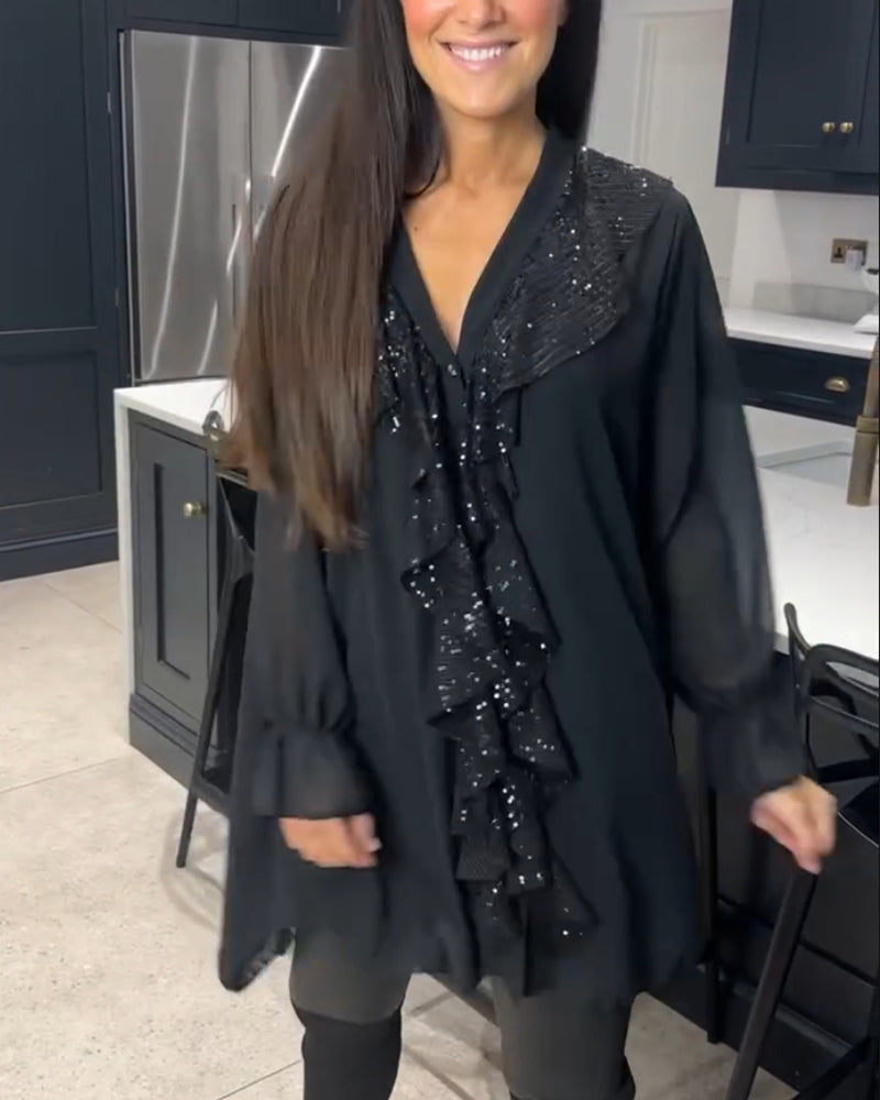 SAVINA | Blusa con volantes y estilo elegante