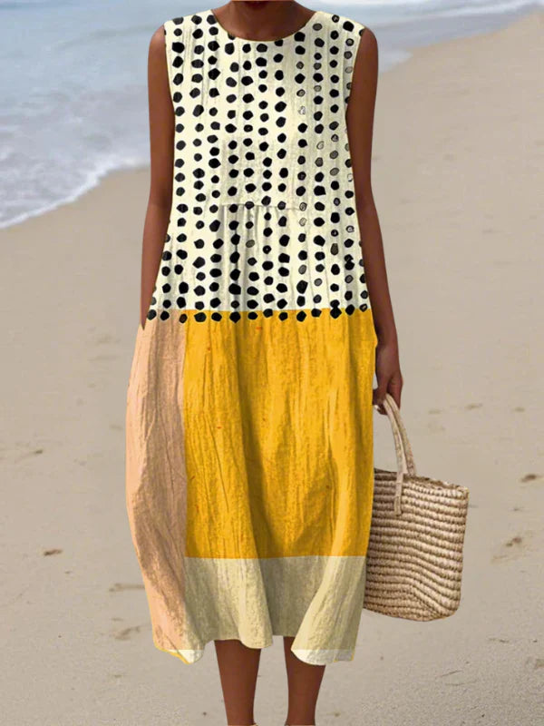 Lea | Vestido con lunares y bloques de color