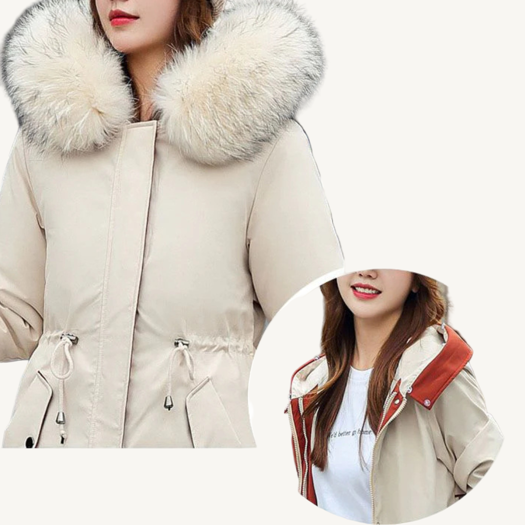 Clara Domínguez - Chaqueta de invierno para mujer con capucha y cuello suave