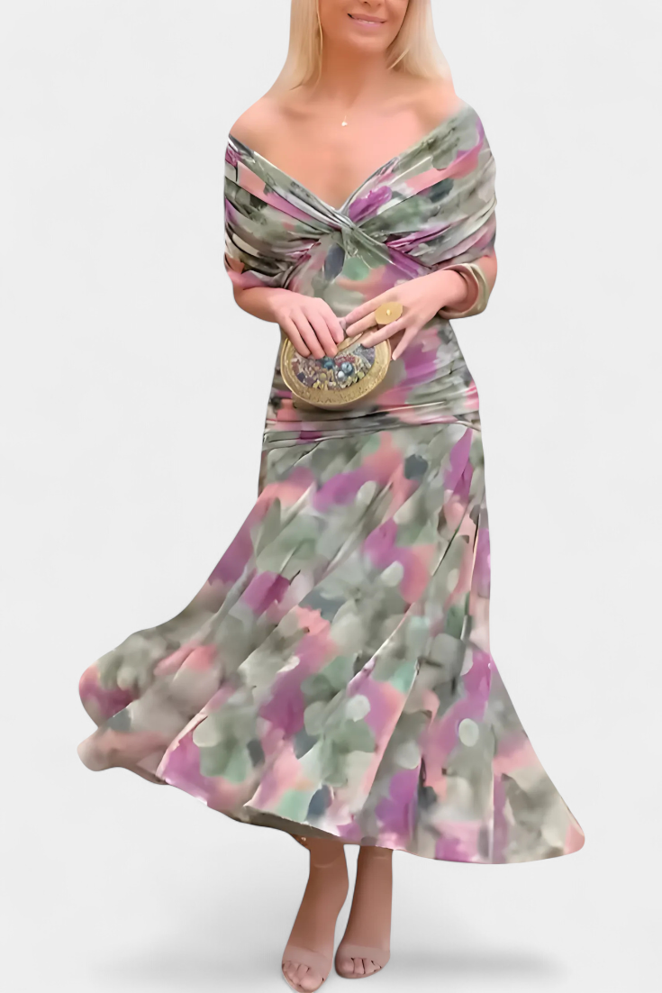 Alondra™ | Vestido Largo Floral con Escote en V