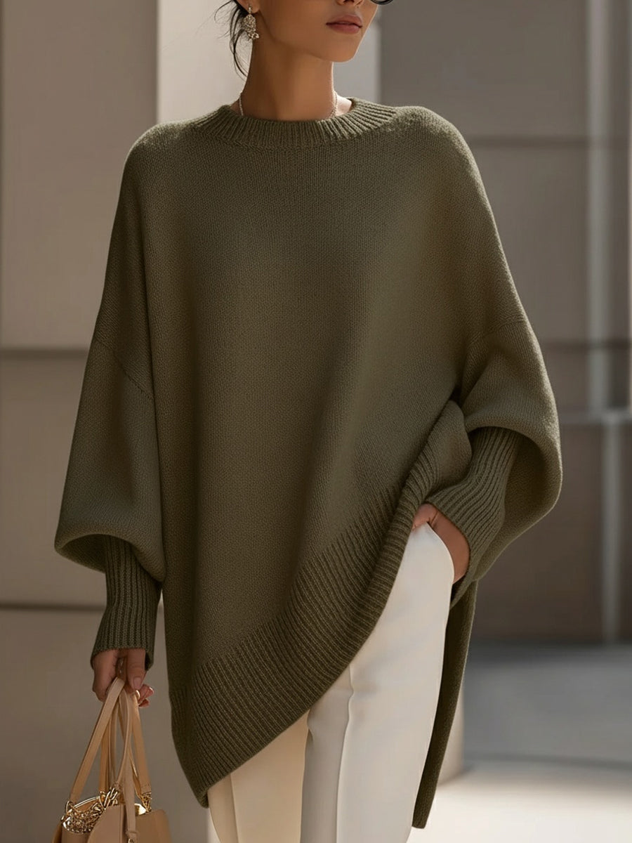 Serena | Elegante jersey con bajo asimétrico