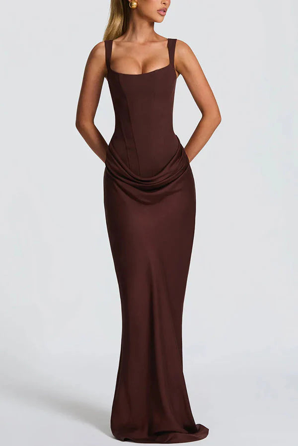 Leonor | Vestido maxi de escote cuadrado
