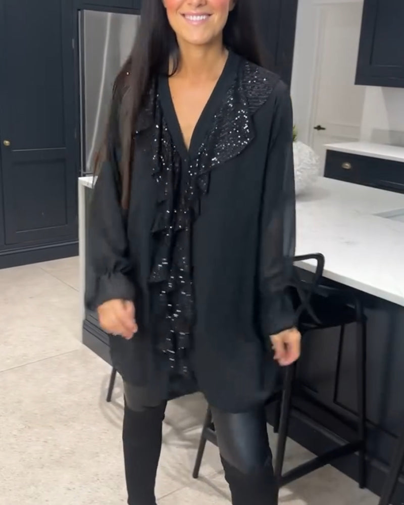 SAVINA | Blusa con volantes y estilo elegante