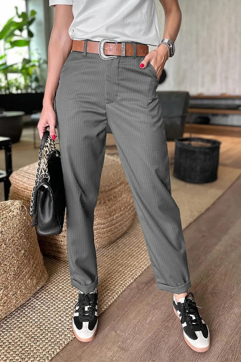 MATHILDA | PANTALONES ELEGANTE Y FLATTERING CON RAYAS