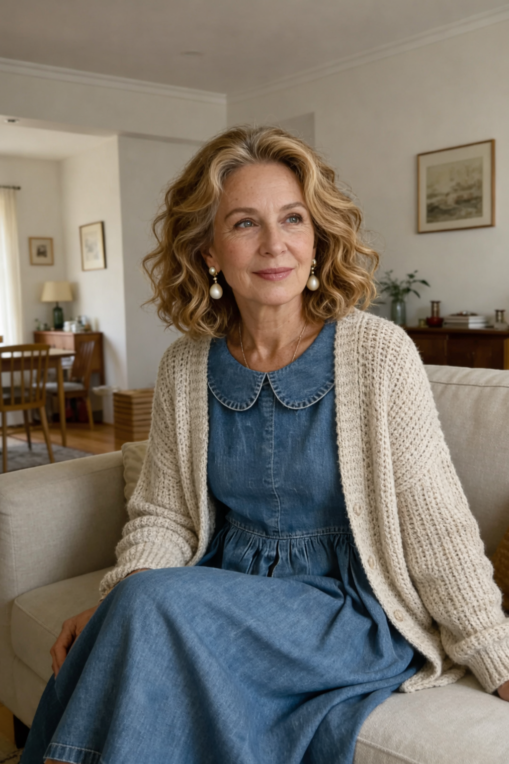 Clara™ | Vestido de denim con cuello Peter Pan