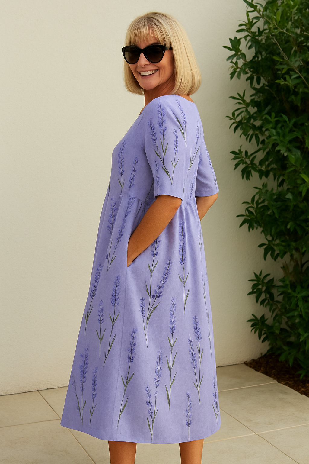 Elisa | Vestido midi holgado - Elegancia sin esfuerzo, Comodidad diaria
