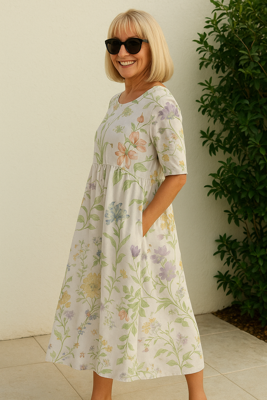Elisa | Vestido midi holgado - Elegancia sin esfuerzo, Comodidad diaria