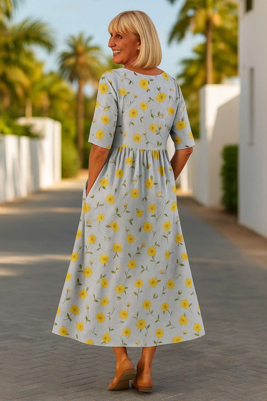 Elisa | Vestido midi holgado - Elegancia sin esfuerzo, Comodidad diaria