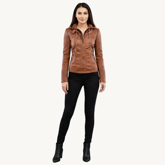 Clara Domínguez - Chaqueta de piel ultra elegante