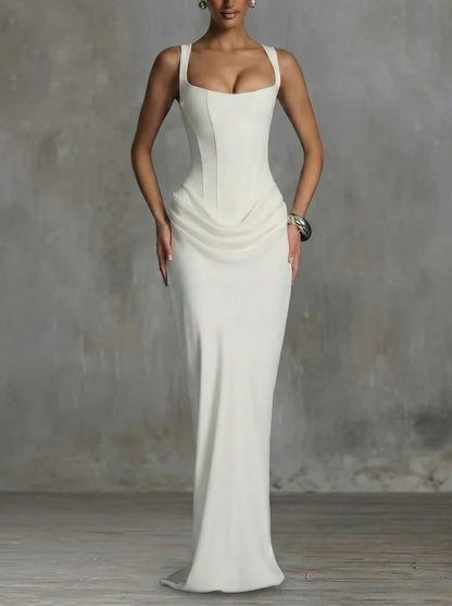 Leonor | Vestido maxi de escote cuadrado