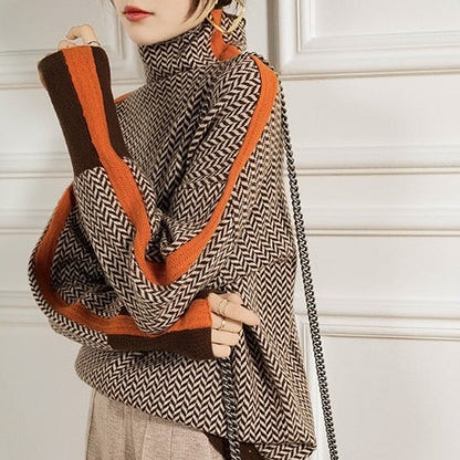 Clémence | Jersey de cuello alto con rayas en contraste