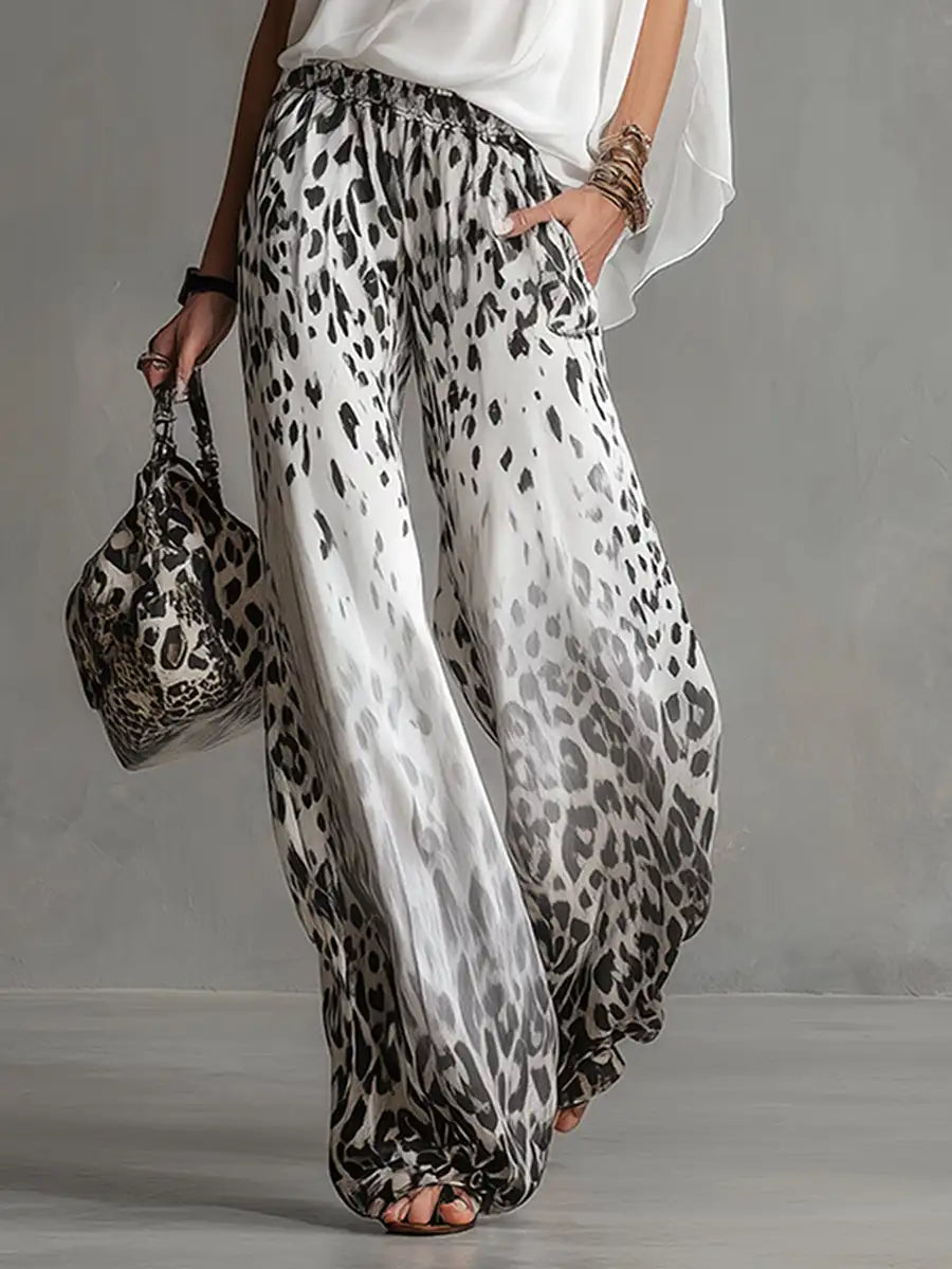 Elea | Conjunto fluido con blusa y pantalones anchos estampados