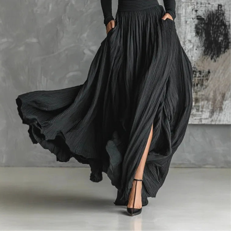Zavelli | Vestido largo negro elegante