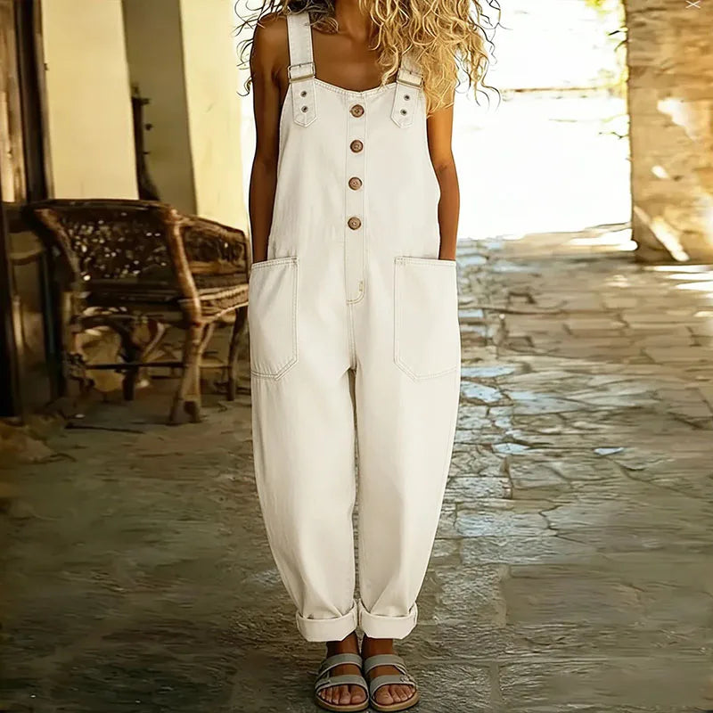 Mae™ | Overol vintage de algodón suave con efecto denim