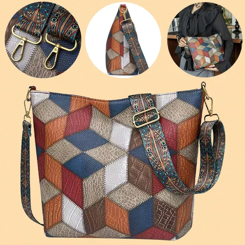 Clara Domínguez | Bolso de mano de piel mosaico