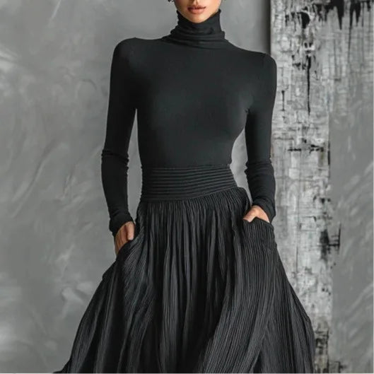Zavelli | Vestido largo negro elegante