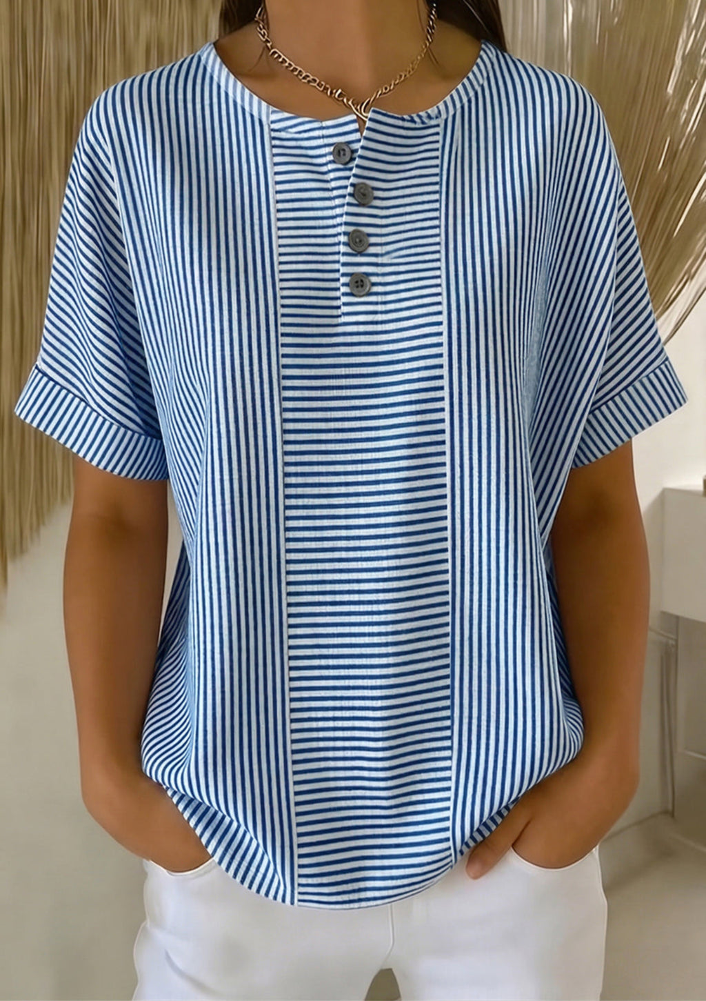 Bella | Blusa de rayas de corte relajado