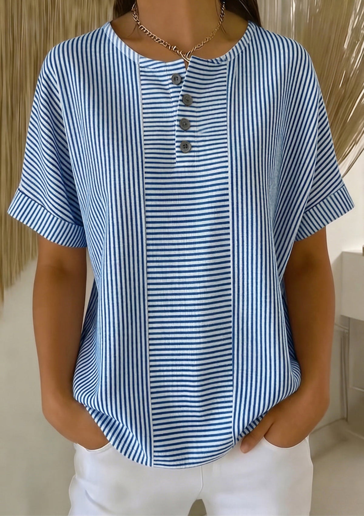 Bella | Blusa de rayas de corte relajado