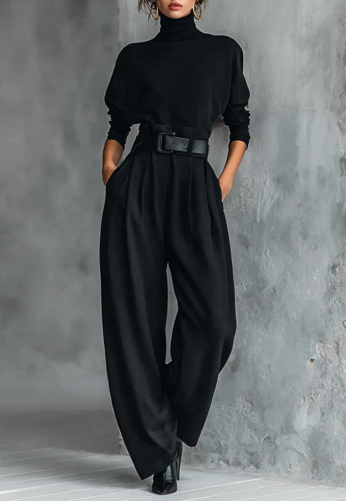JULIET |  Conjunto de jersey de cuello alto y pantalón recto