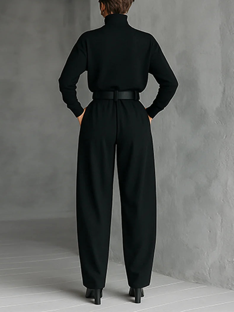 Juliet |  Conjunto de jersey de cuello alto y pantalón recto