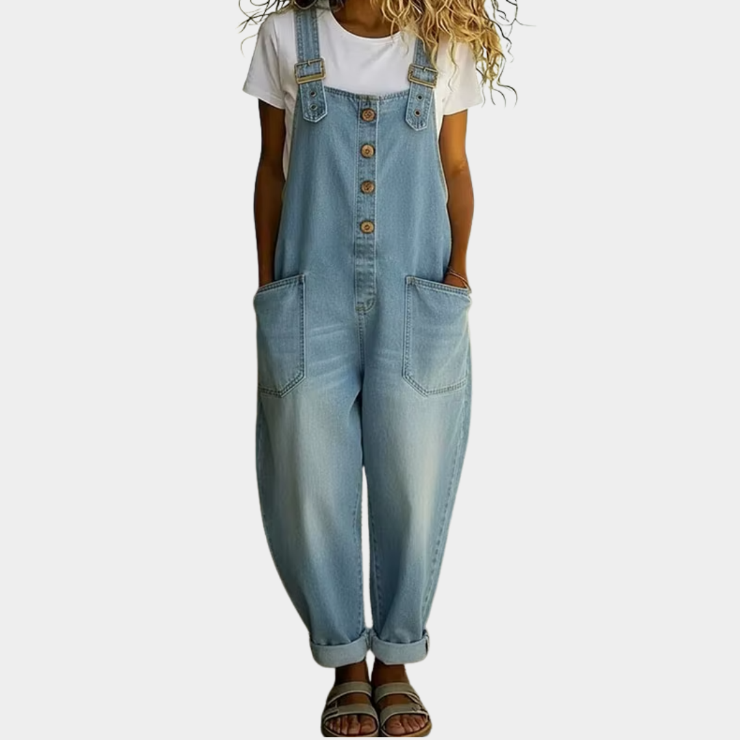 Mae™ | Overol vintage de algodón suave con efecto denim