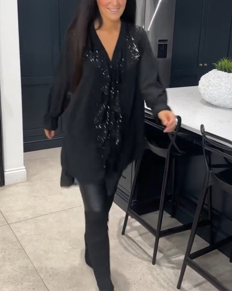 SAVINA | Blusa con volantes y estilo elegante