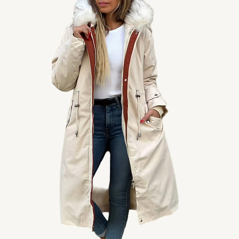 Clara Domínguez - Chaqueta de invierno para mujer con capucha y cuello suave