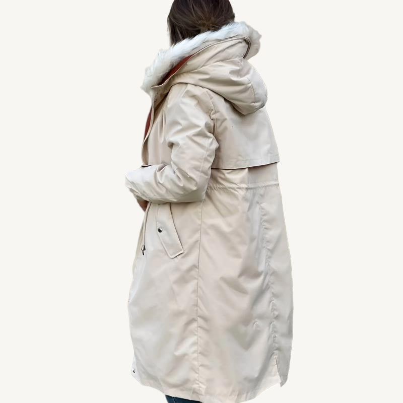 Clara Domínguez - Chaqueta de invierno para mujer con capucha y cuello suave
