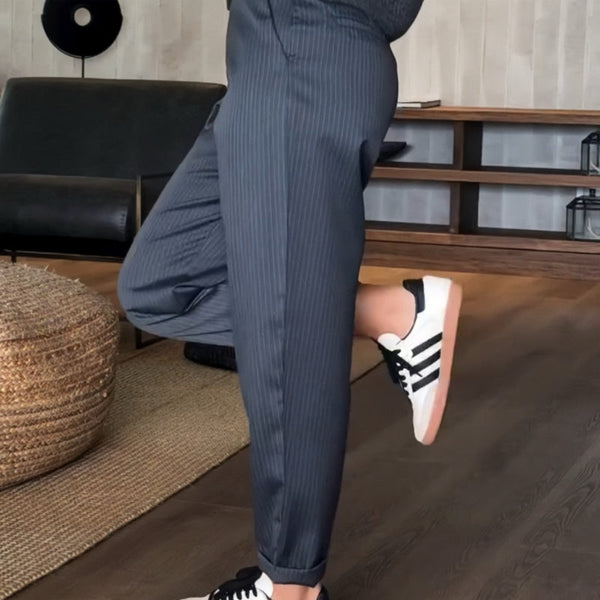 MATHILDA | PANTALONES ELEGANTE Y FLATTERING CON RAYAS